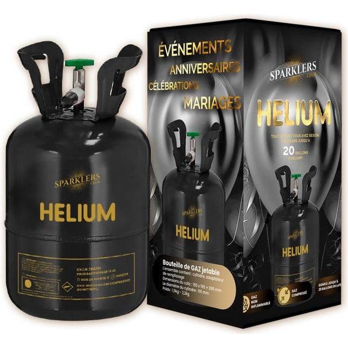 Hélium Grande bouteille gaz d'hélium pour 20 Ballons bonbonne jetable capacité 0,17m3
