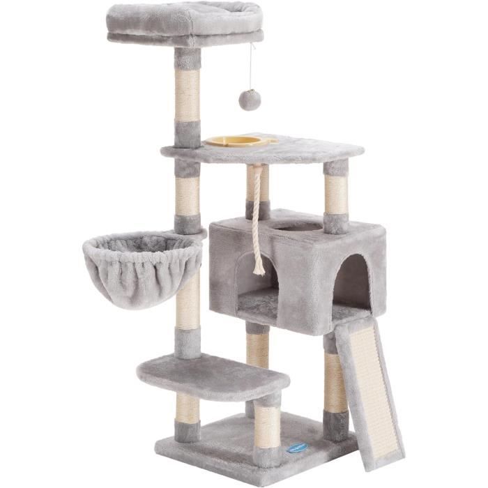Arbre à Chat avec gamelle, Tour Stable pour Chats Grands et Petits ...