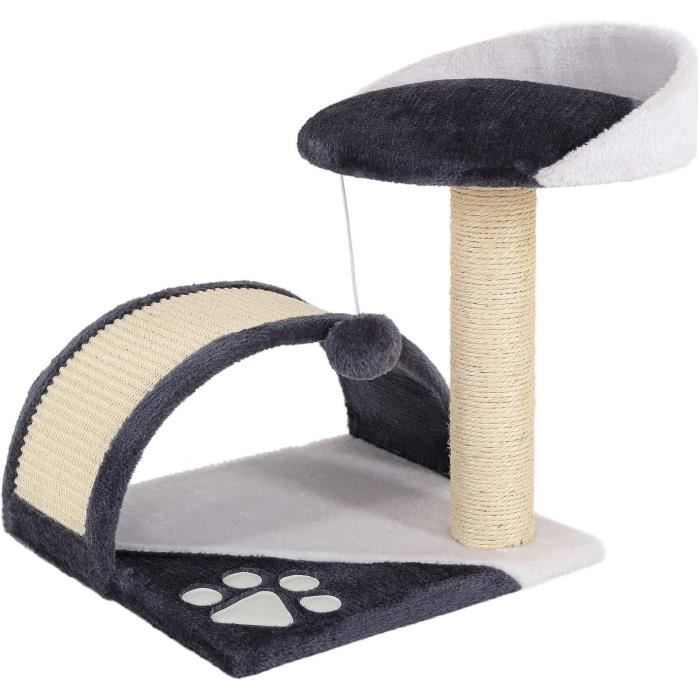 Comparer les prix de lionto Arbre à Chat Arbre à Grimper griffoir pour Chat Hauteur 43 cm, Gris-Blanc83