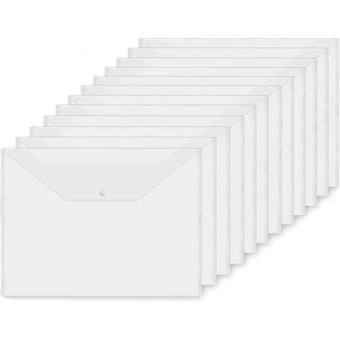 Lot De 30 Porte-Documents A4/A5/A6 Avec Fermeture Éclair – Pochettes Étanchées Transparentes Multicolores Pour École, Bureau, Voyage
