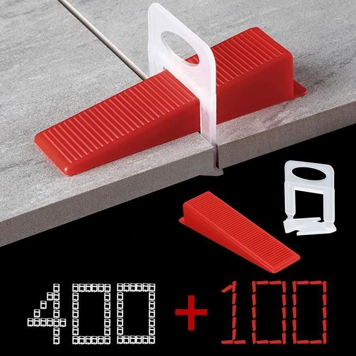 Lot De 200 Cales Carrelage 3 Mm - En U Rouge - Pour Joint Régulier - Marbre, Granit, Faïence