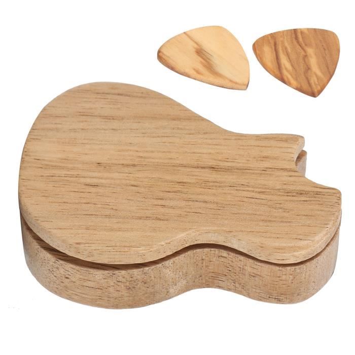 Nouveaux accessoires de guitare Médiator de guitare en bois Boîte de  médiator et médiators de guitare en bois
