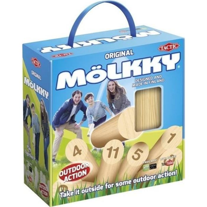 Jeu de quilles Mölkky Tactic - 13 pièces - en bois - pour enfants à partir de 6 ans