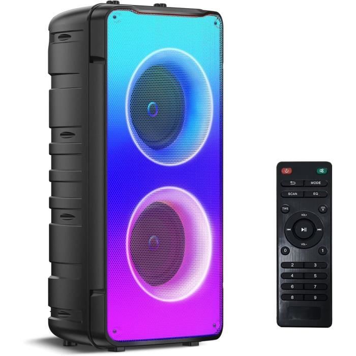 Enceinte Bluetooth étanche IPX7 Avec Lumières RGB - 20W, TWS, Autonomie 15h