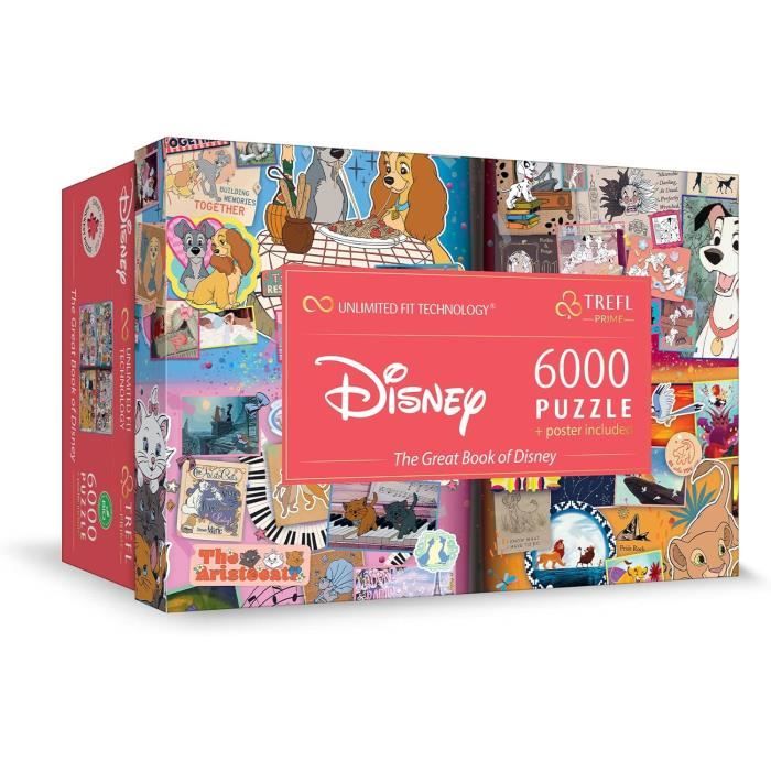 Puzzle 6000 pièces - TREFL - 81037 - 4×1500 pièces - Unlimited Fit Technology - Carton extra épais