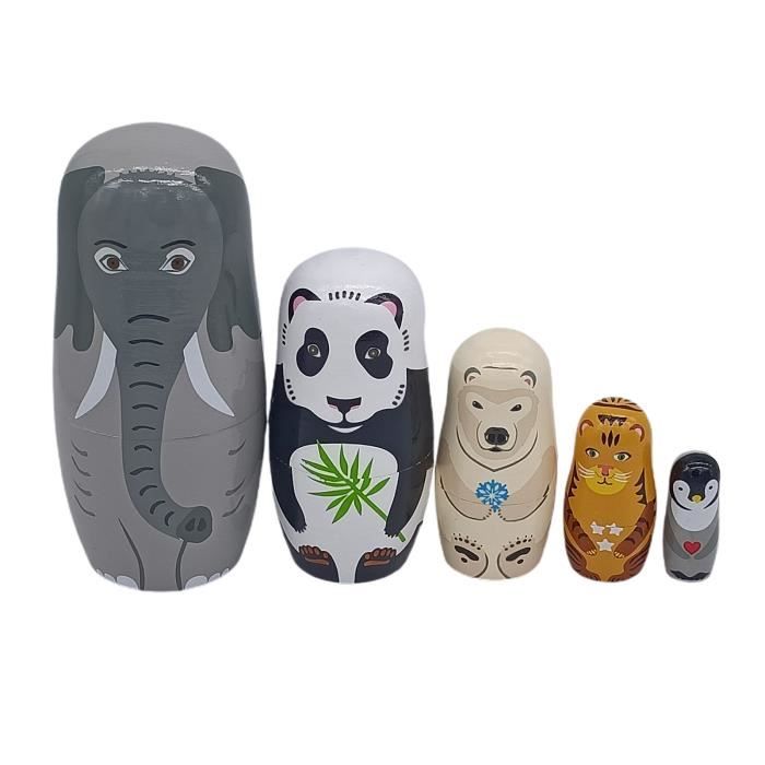 PRETYZOOM Jeu De Poupées Russes Matriochka Lapin En Bois – 10 Poupées Gigognes Empilables, Jouet Éducatif Et PRETYZOOM Jeu De Poupées Russes Matriochka Lapin En Bois – 10 Poupées Gigognes Empilables, Jouet Éducatif Et