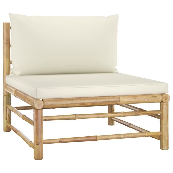 Canapé de jardin vidaXL Central Bambou 3 personnes cassé
