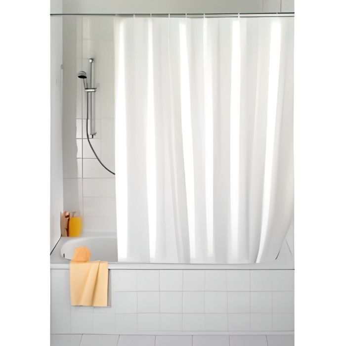 WENKO Rideau de douche blanc, rideau de douche 120x200 cm, hydrofuge, PEVA,  Blanc - Cdiscount Maison