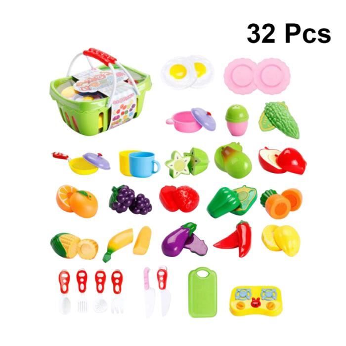Jouet Fruits Et Légumes à Découper NIWWIN - 23 Pièces - Avec Couteau Et Panier