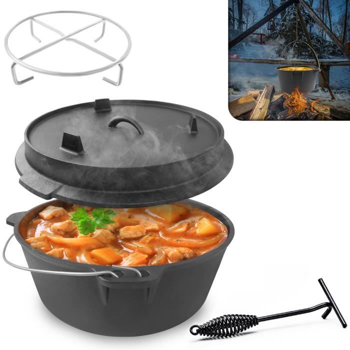 ToCis Big BBQ Four Hollandais En Fonte Pour La Fabrication Du Pain 2-en-1, Marmite