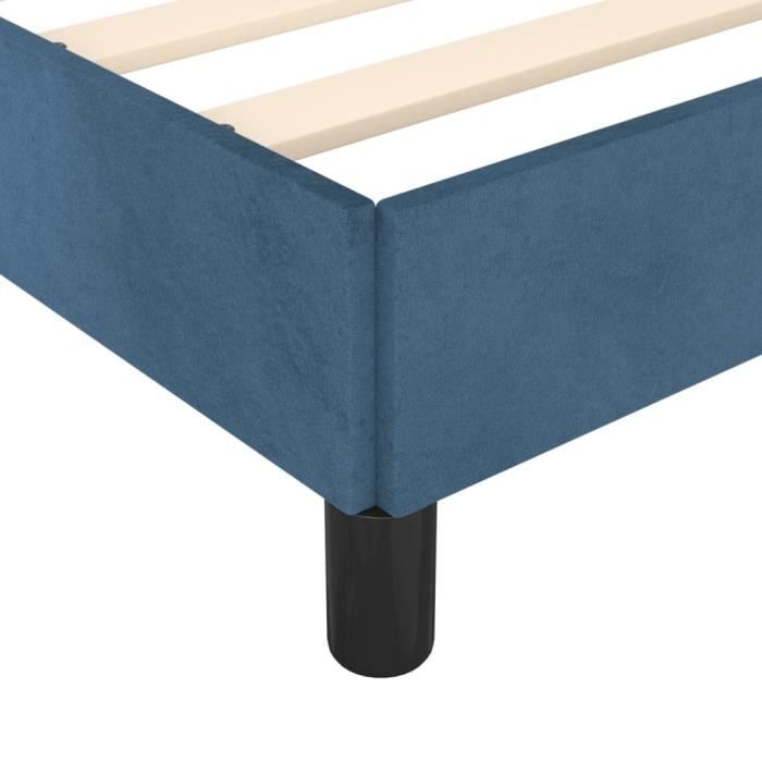 tip - lits | accessoires - cadre de lit avec tête de lit bleu foncé 160x200 cm velours - yos7734920282033 - yosoo