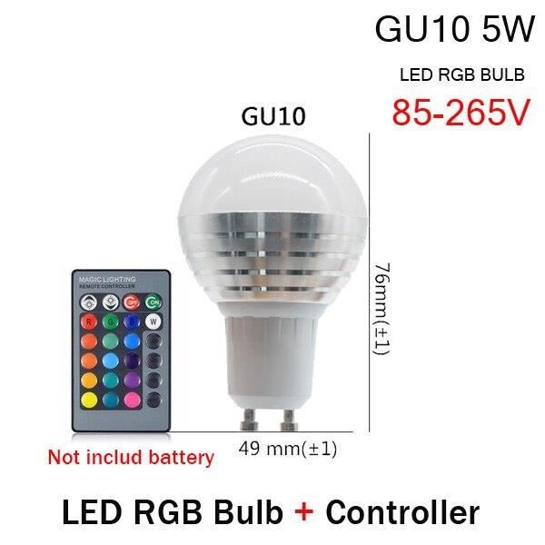 AMPOULE LED,GU10 RGB BulbOuiAmpoule LED E27 E14 GU10 5W RGB + lampe
