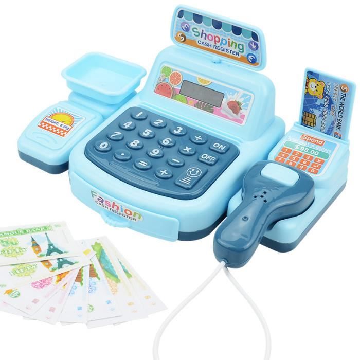 Caisse Enregistreuse Jouet Enfants - Avec Scanner, Calculatrice, Pièces Et Aliments, Jeu De Rôle 3+ Ans