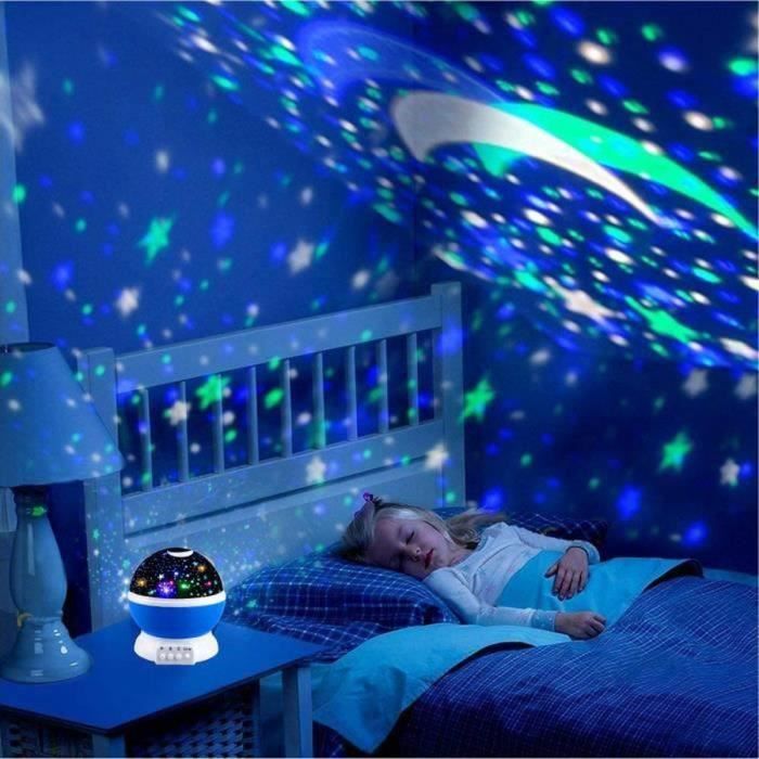 Veilleuse Enfant Etoile Projection Rotation à 360° Lampe Projecteur Lumière Plafond Led Veilleuse Bébé