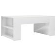 vidaXL Table basse Blanc brillant 100x60x42 cm Aggloméré-1