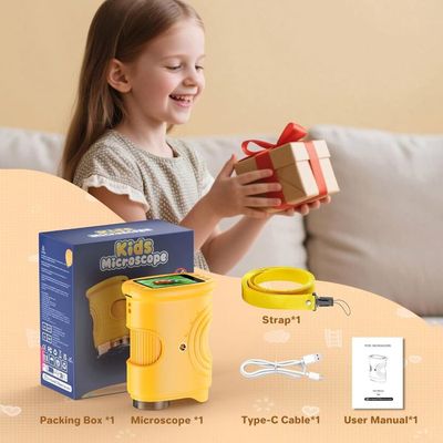 Microscope Numérique Enfants 1000x Écran 3" IPS – Jouet Éducatif Rechargeable LED, Cadeau 3-12 Ans
