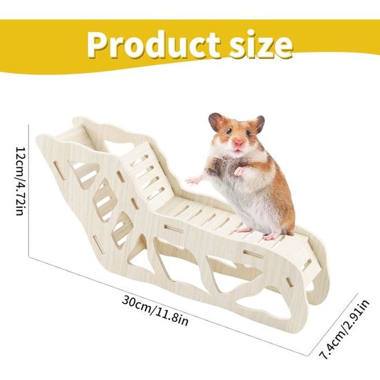 Maison En Bois Pour Hamster - Échelle D'escalade, Cachette Et Tunnel Pour Hamster, Gerbille Et Cochon D'Inde | Jouet Naturel Pour Petits Animaux