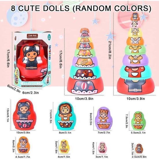 Fiorky Poupées gigognes Russes – Jouets de poupée gigognes empilables Meilleurs Cadeaux Couleur Taille Jouets Assortis Poupées gigognes Russes Éducation précoce Jouet Montessori Empilage Fiorky Poupées gigognes Russes – Jouets de poupée gigognes empilables Meilleurs Cadeaux Couleur Taille Jouets Assortis Poupées gigognes Russes Éducation précoce Jouet Montessori Empilage