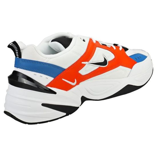 Baskets Homme NIKE M2k Tekno Cuir Blanc Orange Lacets
