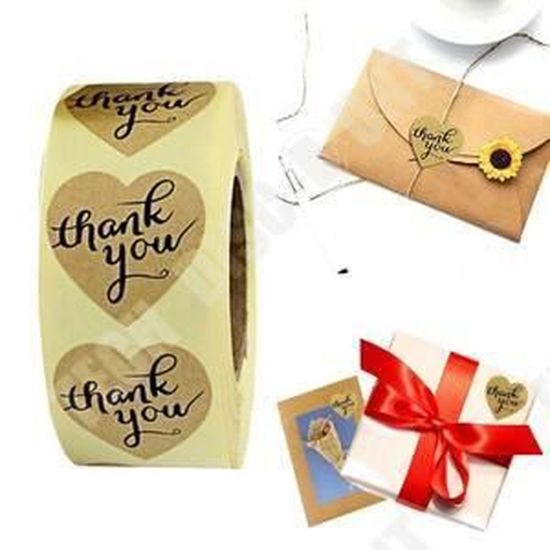 Sticker merci, Étiquettes autocollantes, étiquettes adhésives  festives,emballage cadeaux, emballage commande - Clarashop