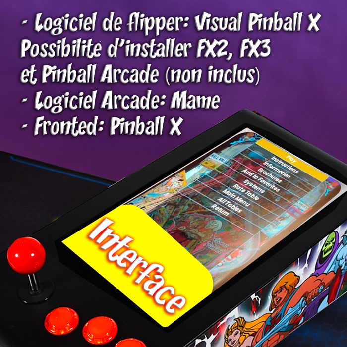 Flipper virtuel, Playfield 18,5, Backglass 15, PC N5105 8 GB de RAM 128GB SSD, Comprend Plus Flipper virtuel, Playfield 18,5, Backglass 15, PC N5105 8 GB de RAM 128GB SSD, Comprend Plus