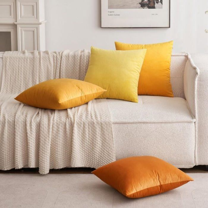2 Pièces De Housses De Coussin Carrées 45X45CM, Housses D'oreiller