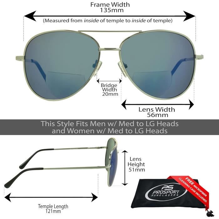 Lunettes De Soleil Bifocales Monture De Pilote D Aviation