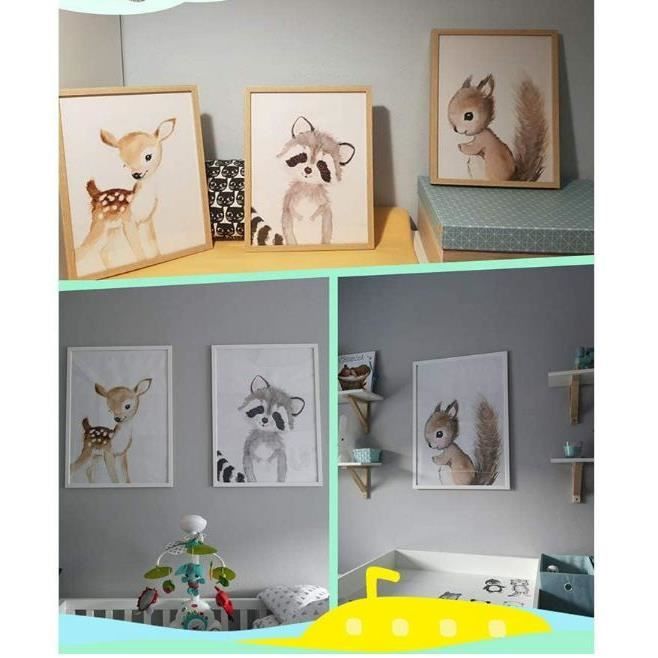 TWNSLLA Lot De 3 Décorations Murales Adorables Ratons Laveurs Pour Salle De Bain, Décoration Murale Amusante Pour Salle De Bain, Toilettes, Chambre à Coucher, Bureau, Sans Cadre, 20,3 X 25,4 Cm