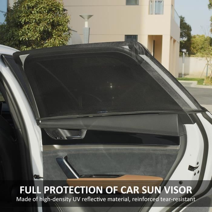 Pare-soleil,Pare soleil en tissu maille pour vitres latérales arrière,2  pièces,protection UV,rideau noir pour voiture - Type Black-A - Cdiscount  Auto