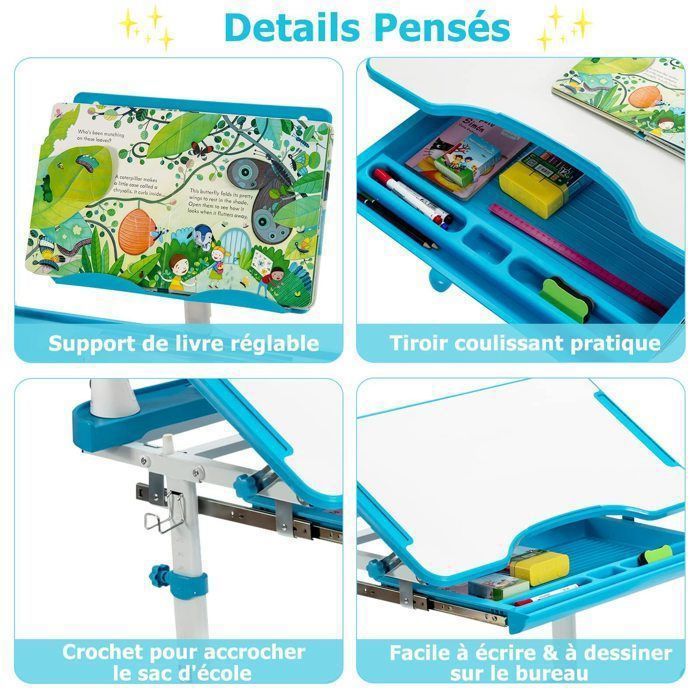 DREAMADE Tableau Enfant avec Chaise, Bureau d'Activités avec Hauteur Réglable, Chevalet d'Art 4-en-1 pour Jeu de Lancerd'Anneaux, Peinture, Écrire, Accessoires Riches DREAMADE Tableau Enfant avec Chaise, Bureau d'Activités avec Hauteur Réglable, Chevalet d'Art 4-en-1 pour Jeu de Lancerd'Anneaux, Peinture, Écrire, Accessoires Riches