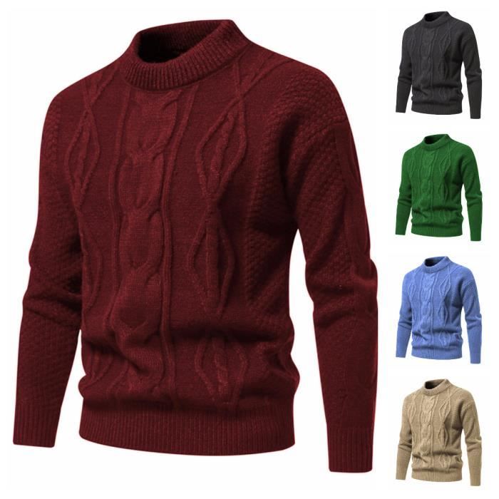 Pull Homme INSFITY Couleur Unie Noir Col Arrondi Tricot Casual Comfortable Noir Cdiscount Pret a Porter