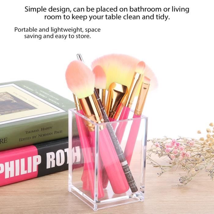 Porte-pinceaux De Maquillage En PU - Organisateur Cylindrique Portable Pour Accessoires Cosmétiques