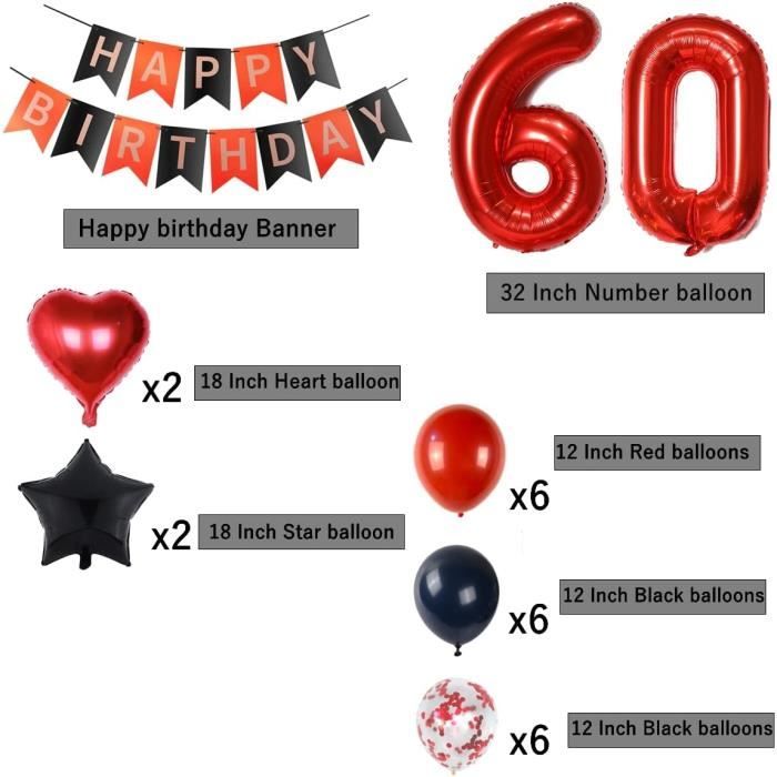 Ballons 60 ans or x6  Déco d'anniversaire