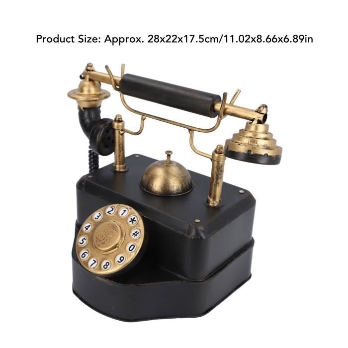 Fdit Téléphone rotatif rétro Téléphone Vintage Royal Antique Téléphone