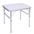 ANDJP  Table pliante, 1pc support de bureau de table pliante réglable en alliage d'aluminium pour pique-nique de jardin en plein air-2