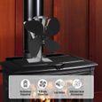 PRUMYA Ventilateur pour Poêle à bois 4 Lames Silencieux Automatique 50 °C à 400°C Alimenté par Chauffage Cheminées Écologique-2