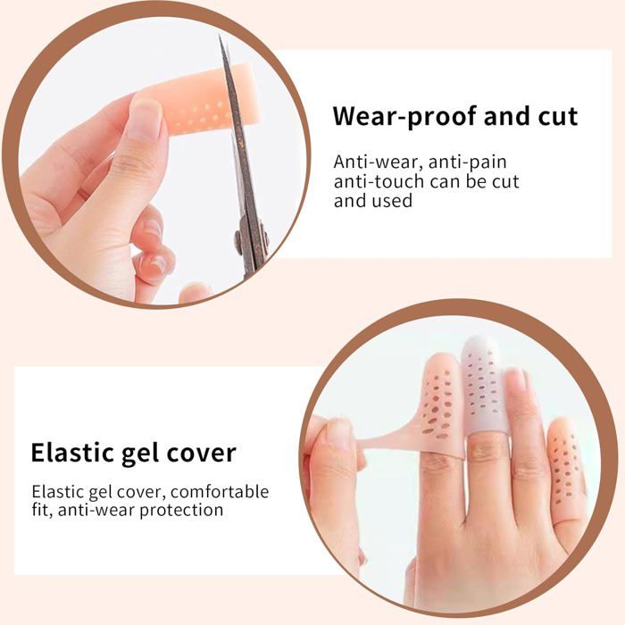 Protection Doigts Transparent 12 Protecteurs Doigts En Gel De Silicone - Transparent, Réutilisable - Protection Cors/Ampoules Protection Pour Doigt De Main