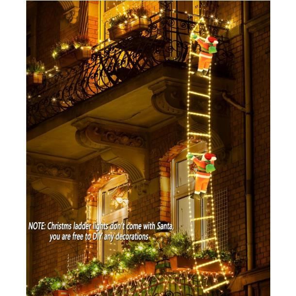Guirlande Lumineuse LED Pour Extérieur Noël - 72 LEDs, 8 Modes, Minuterie - Décoration De Porte, Fenêtre, Mur - 105 Cm