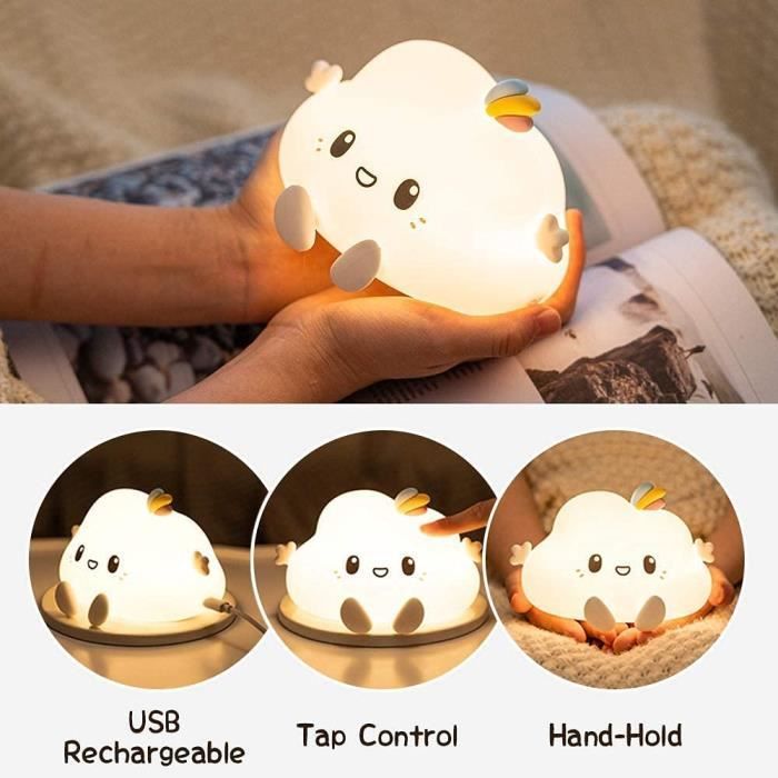 Veilleuse pour Enfants Veilleuse Nuage Bébé LED Veilleuse Tactile  Rechargeable USB Lampe de Chevet Portable pour Enfants. - Cdiscount Maison