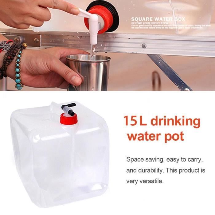 Réservoir D’eau Pliable Sbomi 8L Avec Robinet – Portatif, Sans BPA, Idéal Pour Camping, Randonnée, Et Stockage D’eau Potable