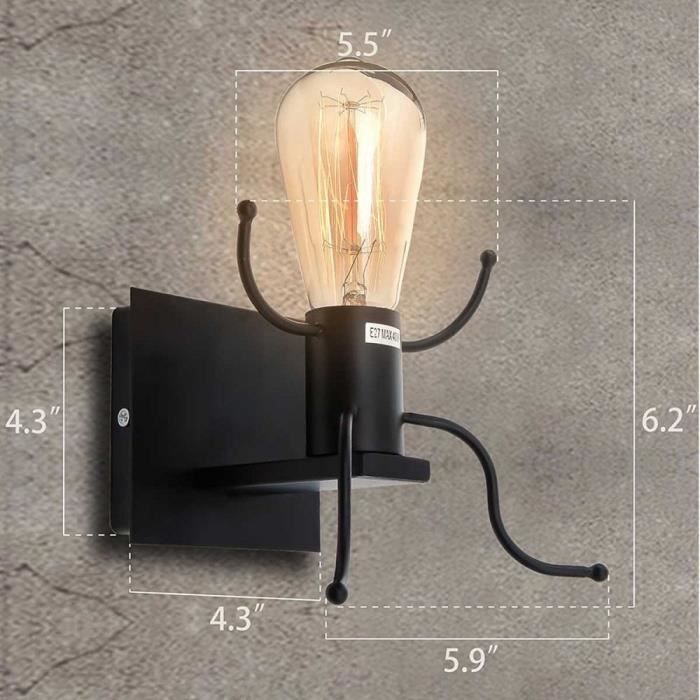 Applique Murale Interieur Vintage Industrielle Plafonnier Luminaire E27 En Metal Lampe Murale Industrielles Retro Reglable 180 Eclairage Mural 96669596