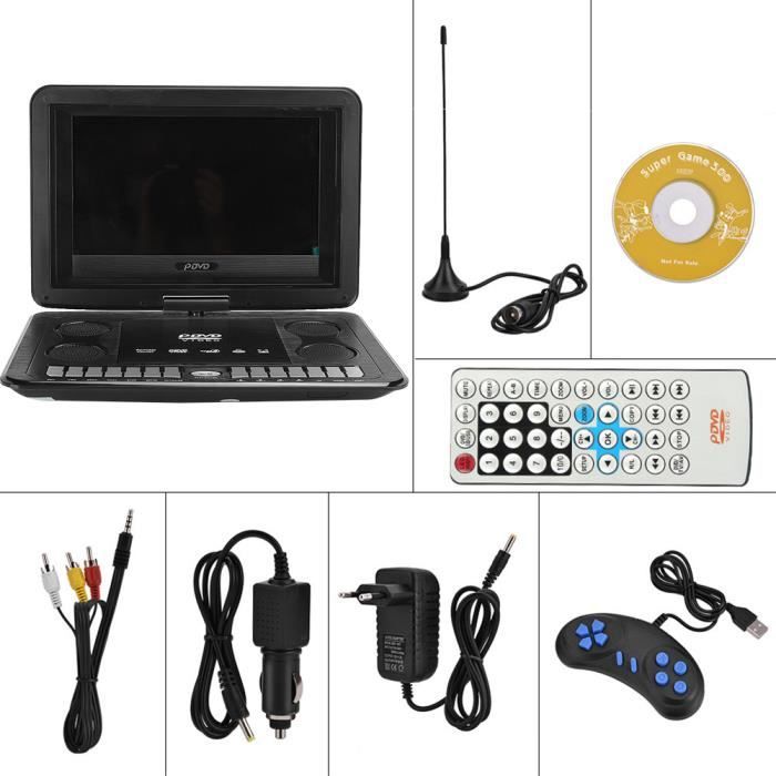 Lecteur DVD Portable 8 - Mini TV 3D Son - Écran Rotatif de 270