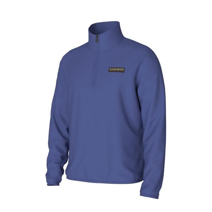 Sweat shirt polaire demi zippe Napapijri Laato Homme Bleu mazarine Montagne Manches longues Bleu mazarine Cdiscount Sport