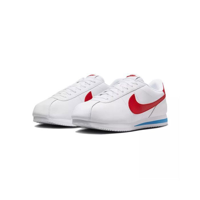Baskets Nike Cortez Leather Hommes Blanc rouge bleu