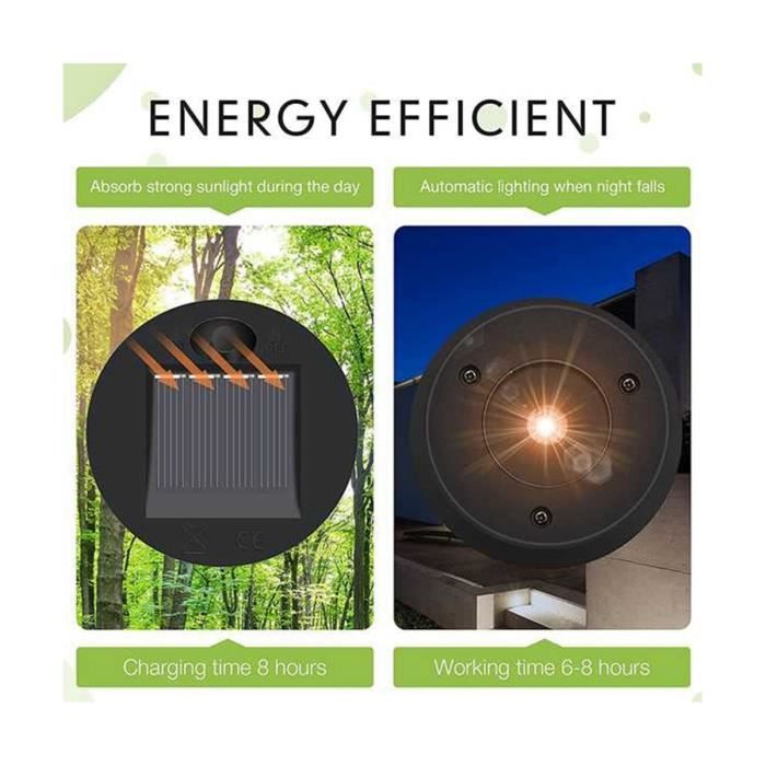 2 Lanternes Solaires Mini Sur Pied – IP44 étanches, Pour Jardin, Terrasse, Camping