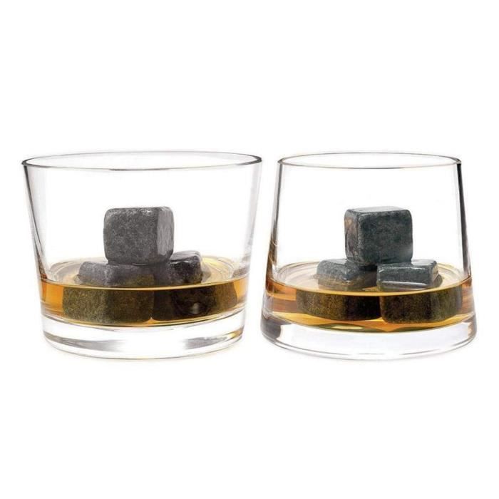 Pierre à Whisky - Lot de 9 pièces - 2x2x2 cm - Faux Glaçons