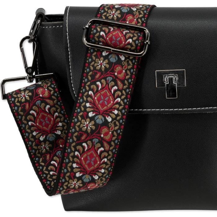 Sangle De Sac Réglable 75-135 Cm - Bandoulière Interchangeable Avec Mousqueton - Toile Imprimée 3,8 Cm