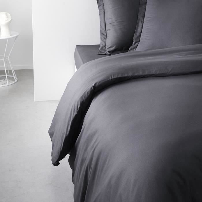 Today Housse De Couette 220x240 Cm Coton Acier – 100% Coton Naturel, Douceur Exceptionnelle, Fermeture Boutonnière Discrète