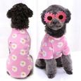 01-L -Daisy chiot manteau printemps été tenue de voyage T Shirt pour petits chiens moyens chien vêtements chiens tissu Teddy Bichon-3