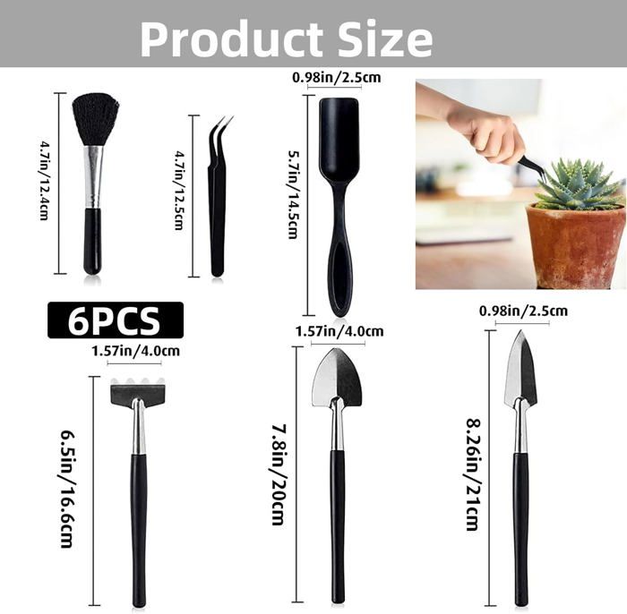 Lot De 4 Mini Outils De Jardin – Pelle, Râteau, Fourche – Accessoires Pour Maison De Poupée Et Décoration Miniature